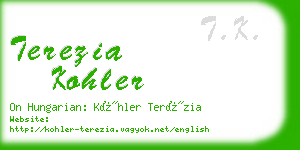 terezia kohler business card